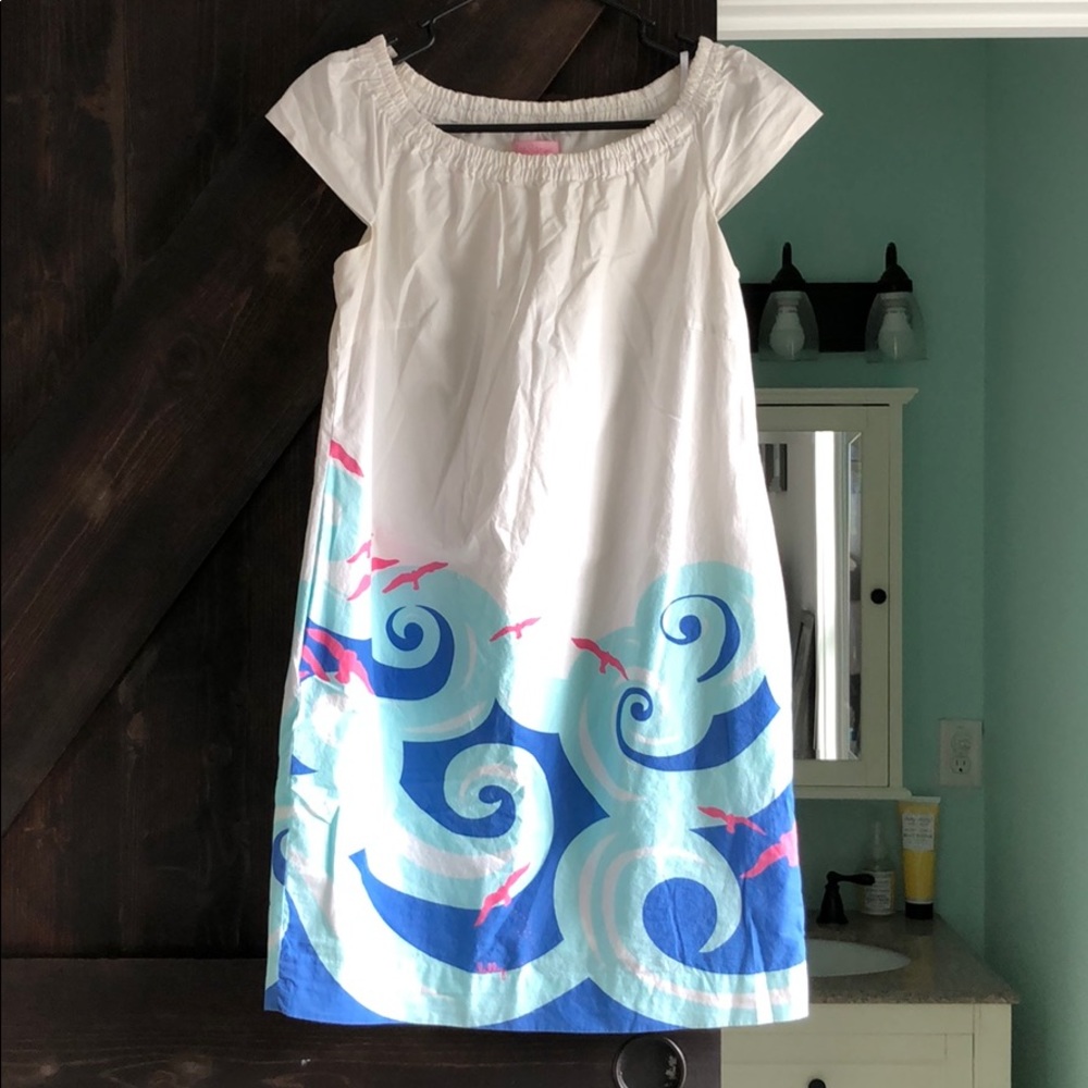 Lilly Pulitzer dress white with beach theme